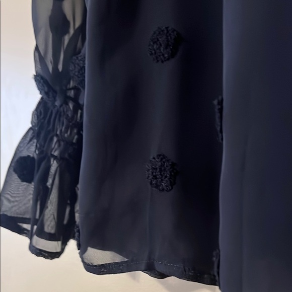 Blu pepper Black Ruffled 3/4 Sleeve Blouse - Picture 9 of 16